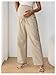 MakeMeChic Women's Maternity Pants Over The Belly Stretchy Wide Leg Pregnancy Pants Apricot Medium