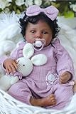 WOOROY Realistic Reborn Baby Dolls Black Girl – 18 Inch African American Newborn...