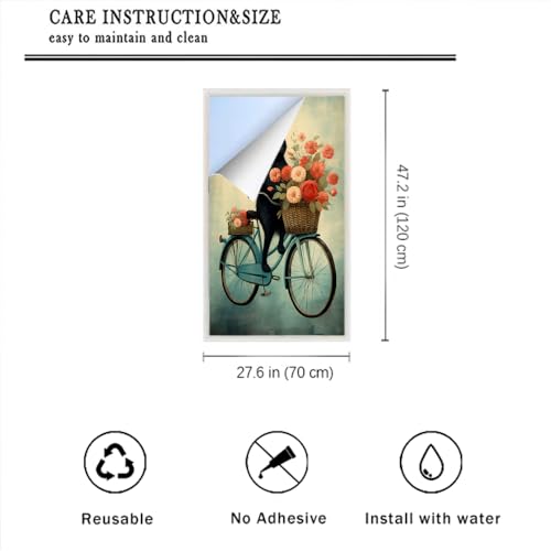 Película para ventana con diseño floral colorido 27.6 x 47.2 pulg miniatura 2