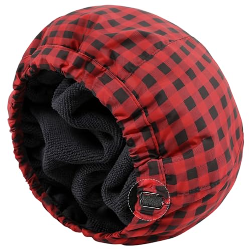 Shower Cap for Men Black Bath Cap Reversible Terry Lined Large Waterproof Adjustable Shower Caps Elastic Band Stretch Hem Hair Hat for braids product thumbnail 15