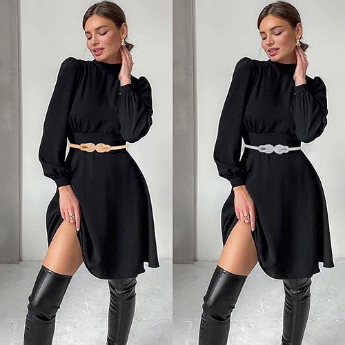 2 Pieces Skinny Stretch Belts Thin Elastic Waist Belt for Women Lady4