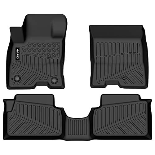 Image of HAFIDI Floor Mats Fit for 2022-2025 2026 Ford Maverick Hybrid All Weather Protection TPE Anti-Slip Automotive Floor Liners, Fits 1st & 2nd Row Full Set Custom Maverick Hybrid Accessories, Black