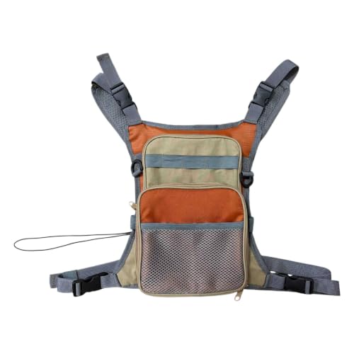 Bolsa de pesca para senderismo y chaleco multifuncional de pecho para viajes y kayak