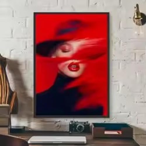 Impression d'art lèvres rouges toile 50x70 cm image inspirante