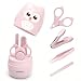 YIVEKO Baby Nail Kit, 4-in-1 Baby Nail Care Set with Cute Case, Baby Nail Clipper, Scissors, Nail File & Tweezers, Baby Manicure Kit and Pedicure kit for Newborn, Infant, Toddler, Kids-Owl Pink