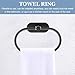 Toddmomy Stainless Steel Towel Ring and Wall Mounted Bathroom Towel Rack Set with Rustproof Finish for Home and Bathroom Use Black Tool-Free Installation