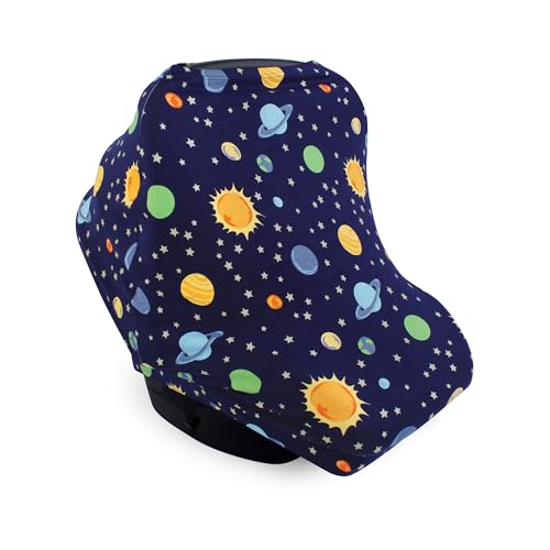 Image of Hudson Baby Unisex Baby Multi-use Car Seat Canopy, Solar System, One Size