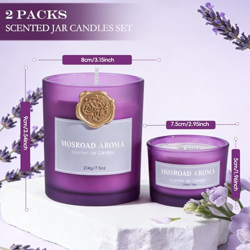 Lavender Eucalyptus Scented Candle Set - 2 Packs, Spa Scent Aromatherapy Candles for Stress Relief, Calming Candles for Anxiety, Relaxation & Yoga Meditation, Natural Soy Wax Luxury Home Candles - Image 6