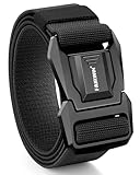 FAIRWIN Tactical Belt Men, Work Rigger Military 1.5' Stretch Nylon Web Belt with Heavy Duty Quick Release Seatbelt Buckle