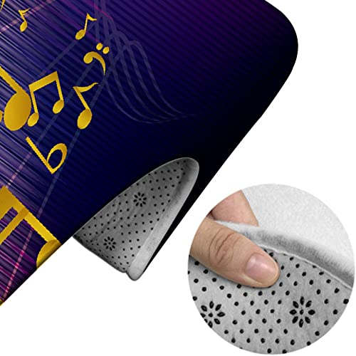 Badezimmerteppich-Set, 3-teilig, Musik-Note-Sound-Symbol, waschbare Badeteppiche, rutschfest, mit Rückenpolster, Konturteppich und Toilettendeckelbezug – Bild 5