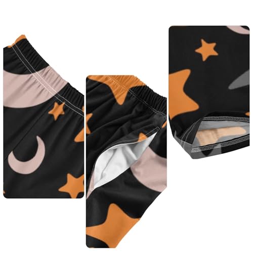 Boys' Pants Bat Moon and Star Halloween Long Bottoms Jogger Pants Elastic Waist Trousers with Pockets S-XL4