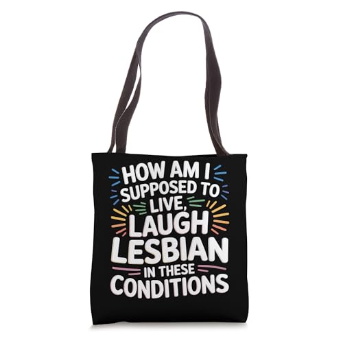 Bolsa Tote Can't Live Laugh Lesbian 16 pulgadas miniatura 1