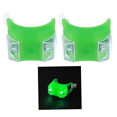 Holibanna 2Pcs LED Bike Rear Light Tail Lamp with Soft Silicone Shell High Brightness Cycling Safety Alien Design for Night Riding Green