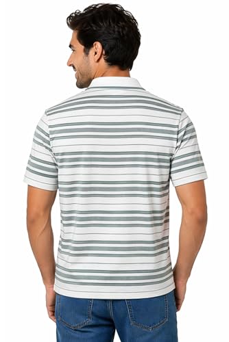 Image of SANE ORIGINALS Half Sleeve Polo T-Shirt for Men with Pocket || Stripe Collar and Pocket T-Shirt for Men Half Sleeves