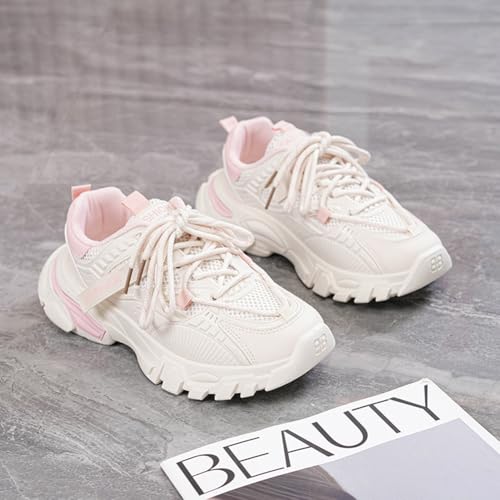 NCNDB Women's Platform Sport Sneaker Trainers Lace Up Fashion Increased Bottom Shoes4