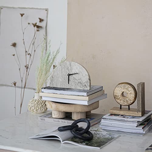 Bloomingville AH2905 Decorative Half Moon Marble Mantel Clock thumb #1