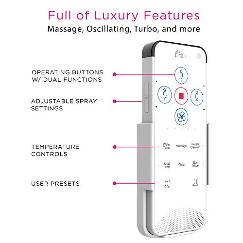 Bio Bidet Ultimate 770 Round Smart Bidet Toilet Seat in White, 3 in 1 Stainless Steel Nozzle, Adjustable Heated Water and Seat, Air Dryer, Wireless Remote, Night Light, Posterior and Feminine Wash - Thumbnail 5