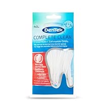 DenTek Complete Clean Zahnseide Sticks (40 Stk.) – Zahnsticks mit Minzgeschmack – Für Zahnzwischenräume – Flosser mit Zungenschaber und Zahnstocher für frischen Atem und Zahngesundheit