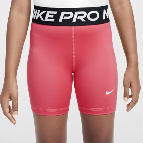 Nike Pro Big Kids' (Girls') Dri-FIT 5" Shorts (Aster Pink/White, FB1081-629) Size Small2