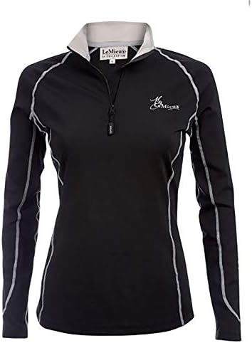 LeMieux Women’s Base Layer Top - Athletic Thermal Shirts - Equestrian Apparel & Gear for Horseback Riding - (Black - Large)