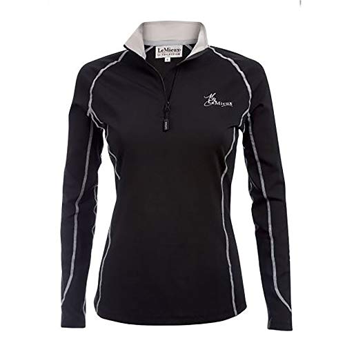 Lemieux Women’s Base Layer Top - Athletic Thermal Shirts - Equestrian Apparel & Gear For Horseback Riding - (Black - Large) #TOP3