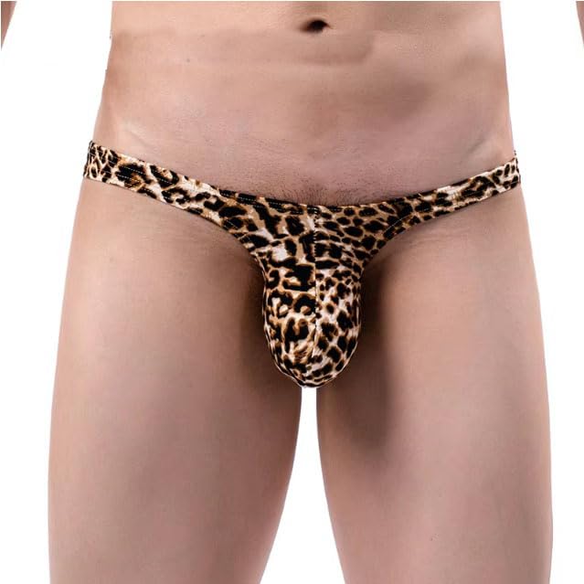 Men's Low Waist Leopard Underwear Briefs Triangle Panties2