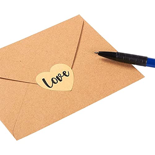 Heart Sticker Roll For Wedding, Love Kraft Envelope Labels (1000 Pieces) #TOP2