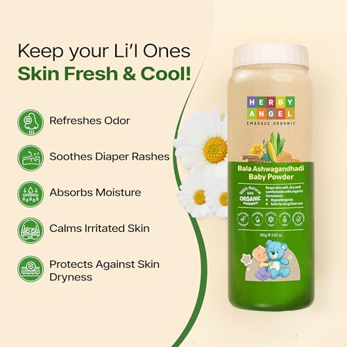 Image of Talc Free Baby Powder - For Babies & Kids, Baby Powder For Kids, Baby Skin Care, Hypoallergenic, Talc Free Powder, Heals Diaper Rashes, Quick Moisture Absorbing, 100 GM (Pack of 2)