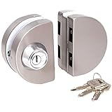 Material: Metal Cerradura de puerta de cristal de desplazamiento - SODIAL(R) cerradura de puerta de batientes de empuje de puerta de entrada de cristal de 10-12mm con llaves