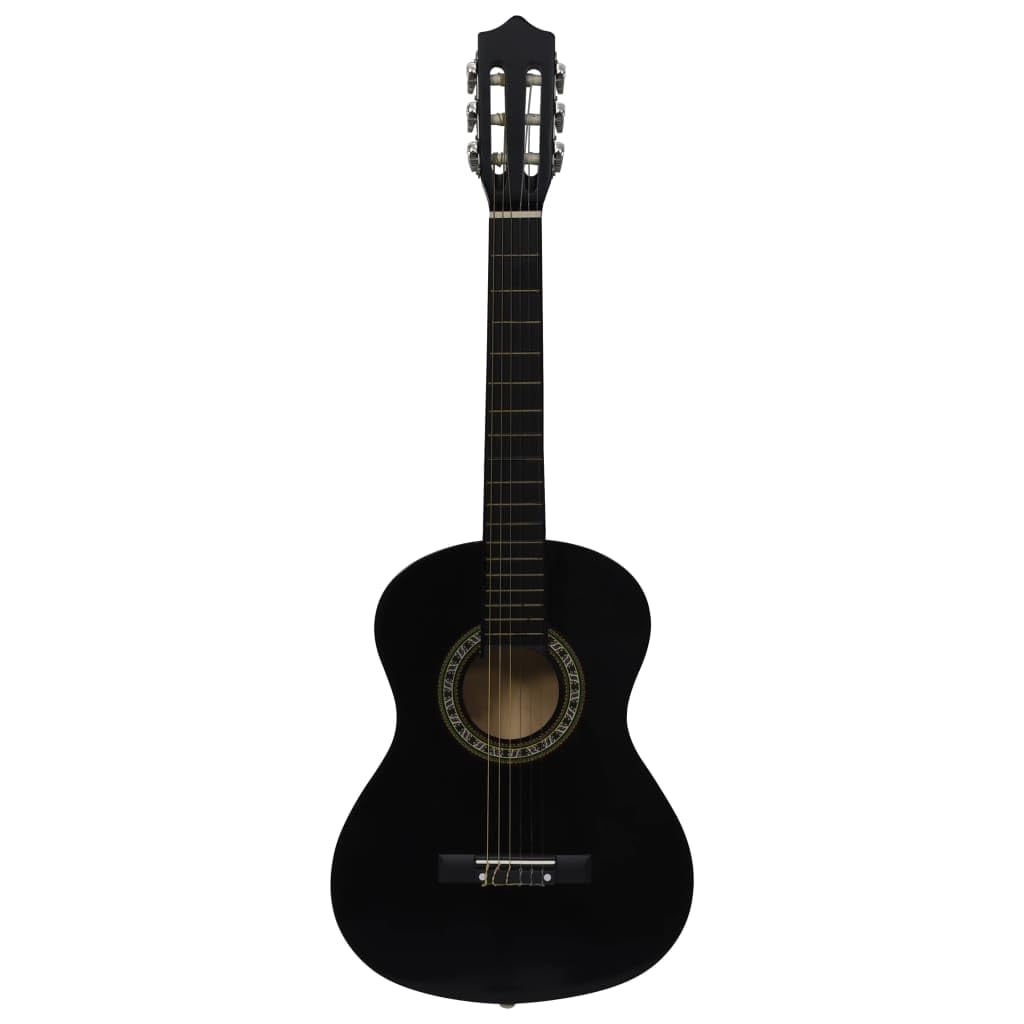 Klassische Gitarre für Kinder und Amateure Schwarz 1/2 34" Kindergitarre Holzgitarre Kinder Klassische Gitarre Erwachsene Gitarre Anfänger Klassische Gitarre 32.5x7.7x87.5cm