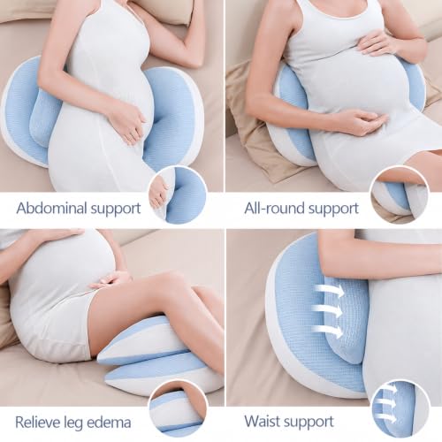 Image of Proliva Maternity Pillow | Dual Pregnancy Wedge Pillows for Back & Belly Support | Adjustable Butterfly Design | Travel-Friendly Pregnancy Pillow | Hypoallergenic Organic Cotton Cover
