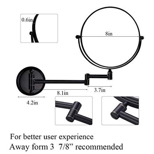 Miroir de maquillage mural 5X double face de 8 pouces pivotant à 360°