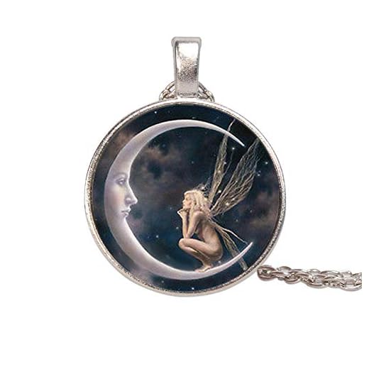 WYFLL Personlighet accessoarer trend måne ängel tid ädelsten halsband retro legering hänge halsband tröja kedja smycken