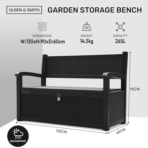 Banc de rangement extérieur résistant aux intempéries coffre de jardin
