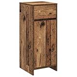 HETFTJN Armadietto da bagno effetto legno anticato, 35 x 36,5 x 85 cm, armadietto da bagno compatto in legno con cassetti e porta, armadietto midi sottile per bagno e WC degli ospiti