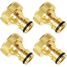 Joywayus 4Pcs 3/4" GHT Female Brass Garden Water Hose Pipe Faucet Nozzle Quick Connect Adapter