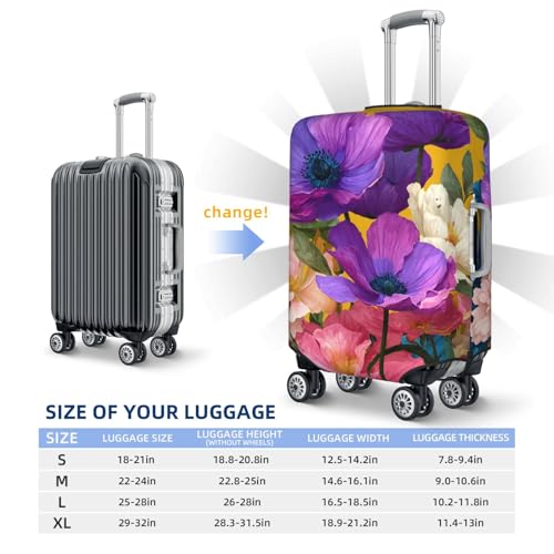 Several Purple Flowers Elastic Travel Luggage Covers Dustproof Scratch-Resistant Suitcase Protector Fit 22-24 Inch4