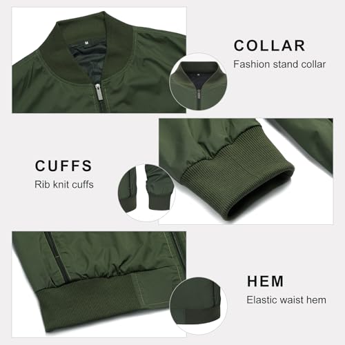Image of AOTORR Men's Jackets Bomber Lightweight Casual Baseball Sports Work Hiking Jacket Outwear with Zip Pockets