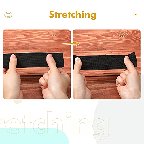 image for WILLBOND 8 Yards 1/2 Inch, 3/4 Inch, 1 Inch, 1.5 Inch Wide Flat Elasti