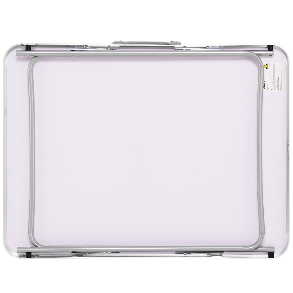 BAKAJI Tavolino Pieghevole da Campeggio Picnic 60x80x68 Alluminio Bianco