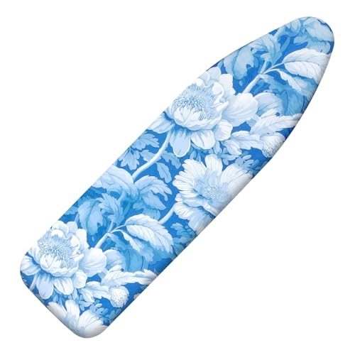 Image of Ironing Board Cover and Pad 15x54 Inch Standard Ironing Board Cover with Elastic Edge and Hook and Loop Fasteners Scorch and Stain Resistant Cotton Ironing Covers
