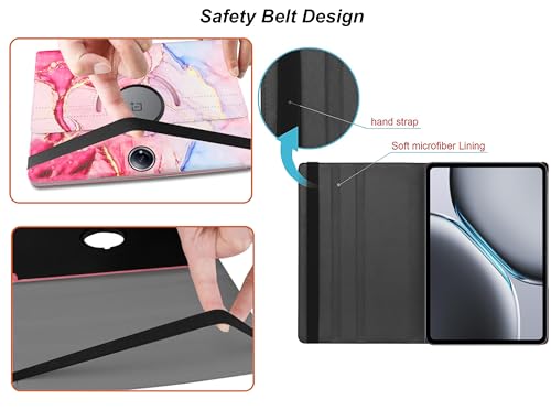 Image of TGK Rotating Flip Cover for OnePlus Pad 2 12.1 inch Tablet Printed Case (Pink Marble)