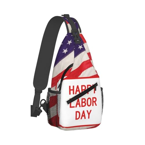 Bolso cruzado deportivo negro para hombres y mujeres miniatura 2