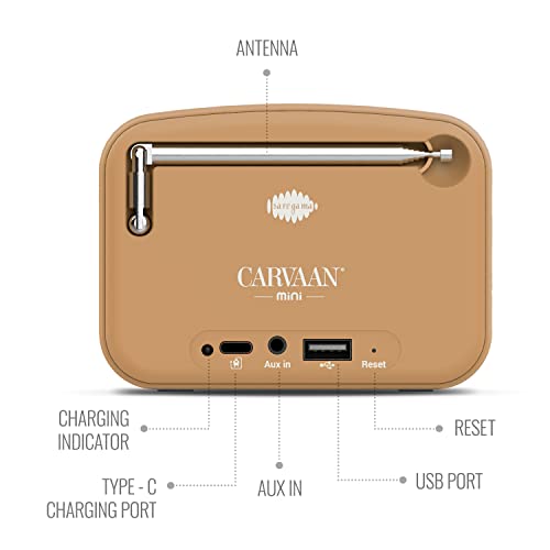 Image of Saregama Carvaan Mini Hindi - Music Player with 401 Pre-Loaded Retro Songs, Bluetooth /FM /AM /AUX, Type-C Charger (Chocolate Brown)