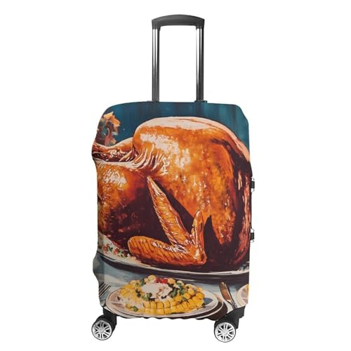 Vintage Thanksgiving Table Luggage Covers Washable Travel Suitcase Cover Elastic Baggage Protector