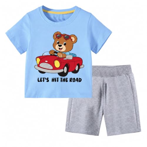Image of Bold N Elegant Dailywear Cartoon Summer Kid's Half Sleeves T-shirt Shorts Set for Baby Boys & Girls