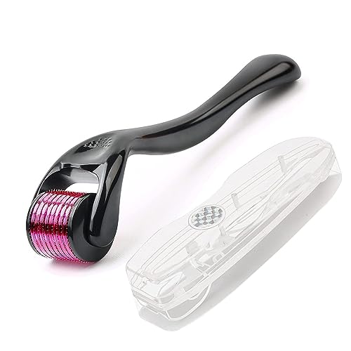 Dermaroller 0.5mm, Dermaroller Cabello, 540 Titanium Microneedle Roller, Rodillo Barba para el Rostro, Crecimiento del Pelo de la Barba, Dermaroller Facial Hombre y Mujer