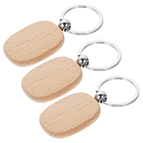 VALICLUD 1bag Wooden Key Chains Blank Key for Crafting Stylish Bag Decoration Car Pendant Wooden Material for All Ages