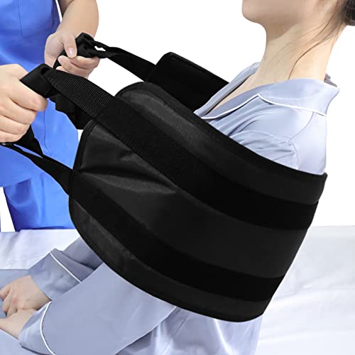 [LOSCHEN] Cinturón de traslado de pacientes de 110 cm para el traslado seguro de personas mayores y lesionadas desde el coche, la silla de ruedas o la cama (negro)