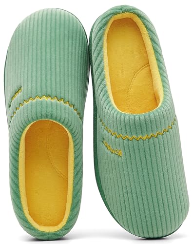 Image of House Slippers for Women with Arch Support | Memory Foam Non-Slip, Two Tone Embroidered Soft Home Slippers, All Season Comfort